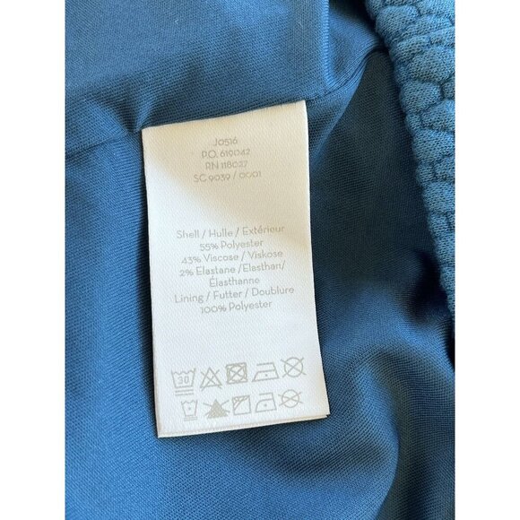 Boden Agnes Dress Womens 10 Blue Jacquard Textured Stretch Deep Pockets - Picture 8 of 10